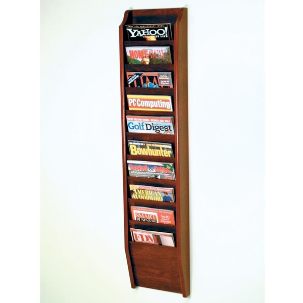 Latestluxury Cascade 10 Pocket Magazine Rack - Black & Mahogany LA3944221 - main